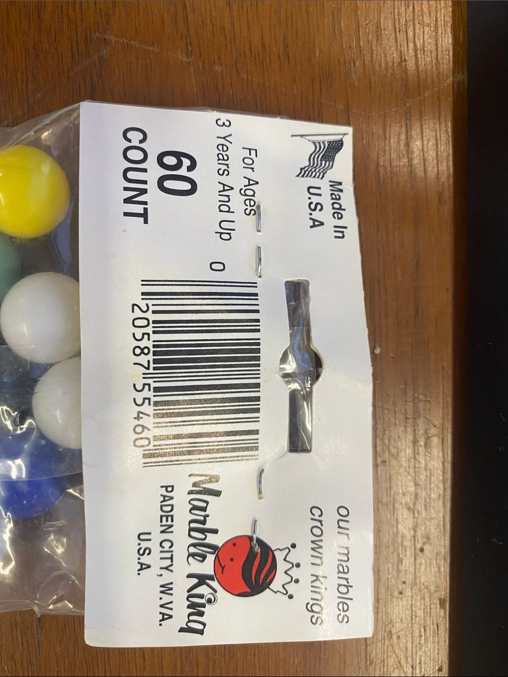 Marble King 60-Count American Made Glass Marbles - Multi Color